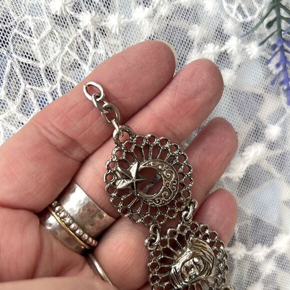 Vintage Souvenir Du Maroc Moroccan Hamsa Camel Link Bracelet - Picture 8 of 10